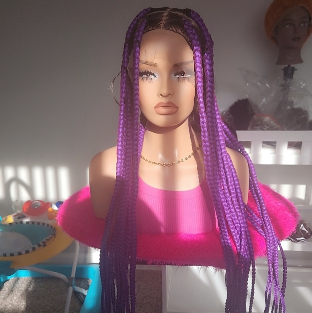 Purple Braided Wig